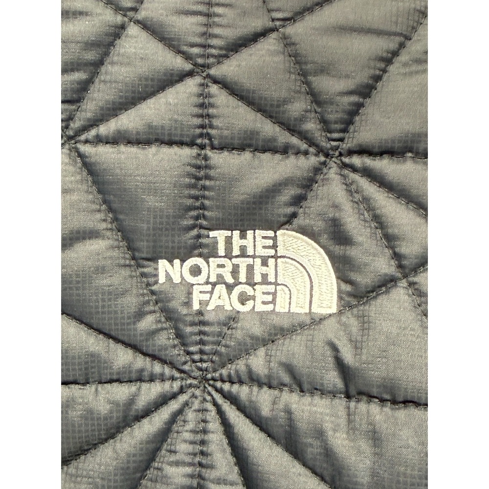 The North Face Quilted Jacket Women Small Black Nylon Diamond Mock Neck Full Zip - Picture 11 of 11